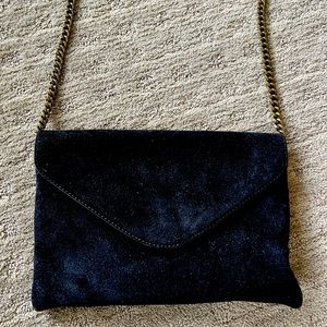 J. Crew black suede envelope clutch